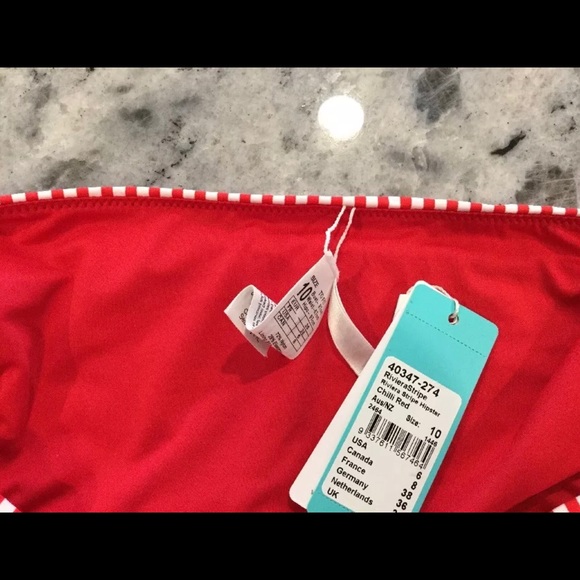 NWT Red & White stripe bikini bottom size 6 - Picture 6 of 6